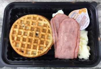 Blueberry Protein Waffle, Egg Whites, Turkey Bacon, SF Syrup