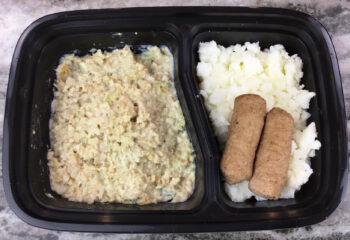 Banana Nut Protein Oatmeal, Turkey Sausage, Egg Whites