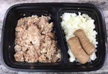 Cocoa & Cream Protein Oatmeal, Egg Whites, Turkey Sausage